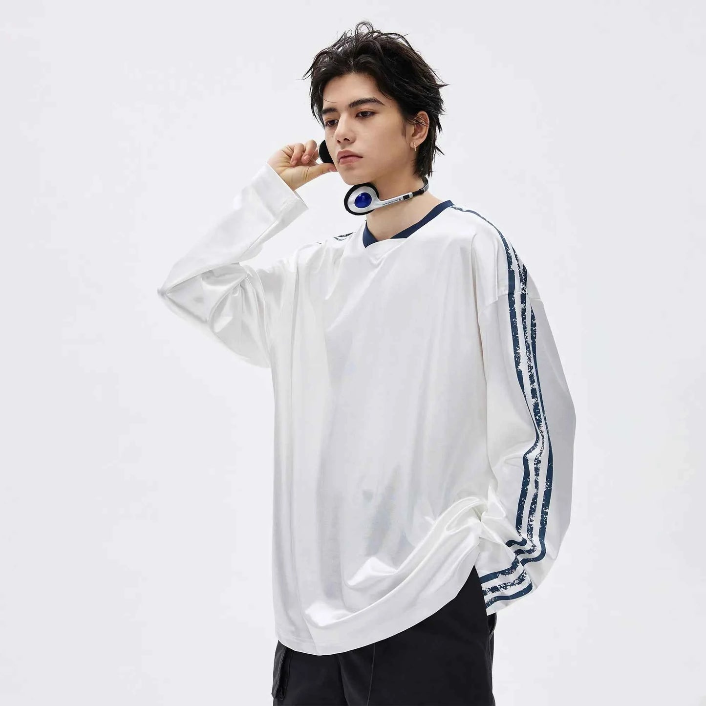 Durable Vintage Hip Hop Stripe Long Sleeve T-Shirt