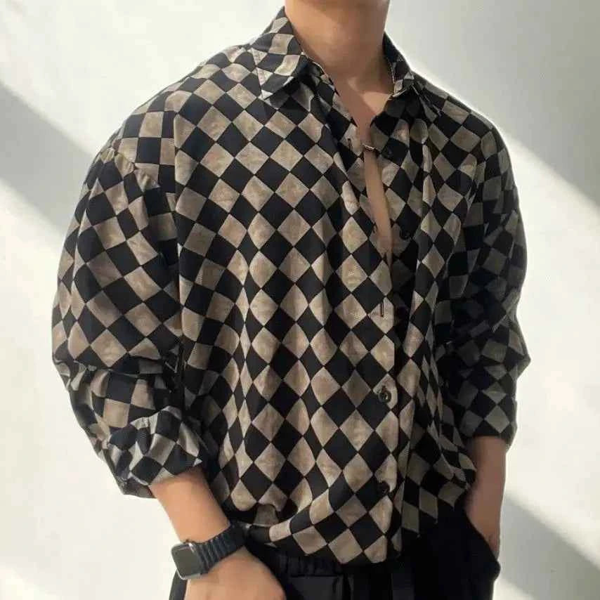 Retro Classic Fashionable Loose Fit Long Sleeve Shirt