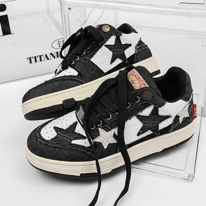 Star Black Sneakers - Triple Black Luxury Architectural Trainers | LuxuryUrbanwear