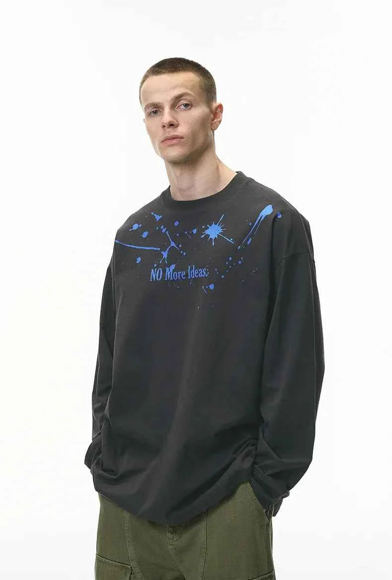 American Splatter Color Block Long Sleeve T-Shirt