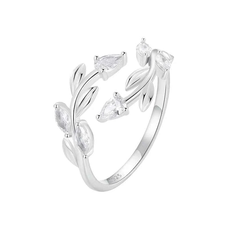 Simple Leaf Adjustable Lucky Statement Ring