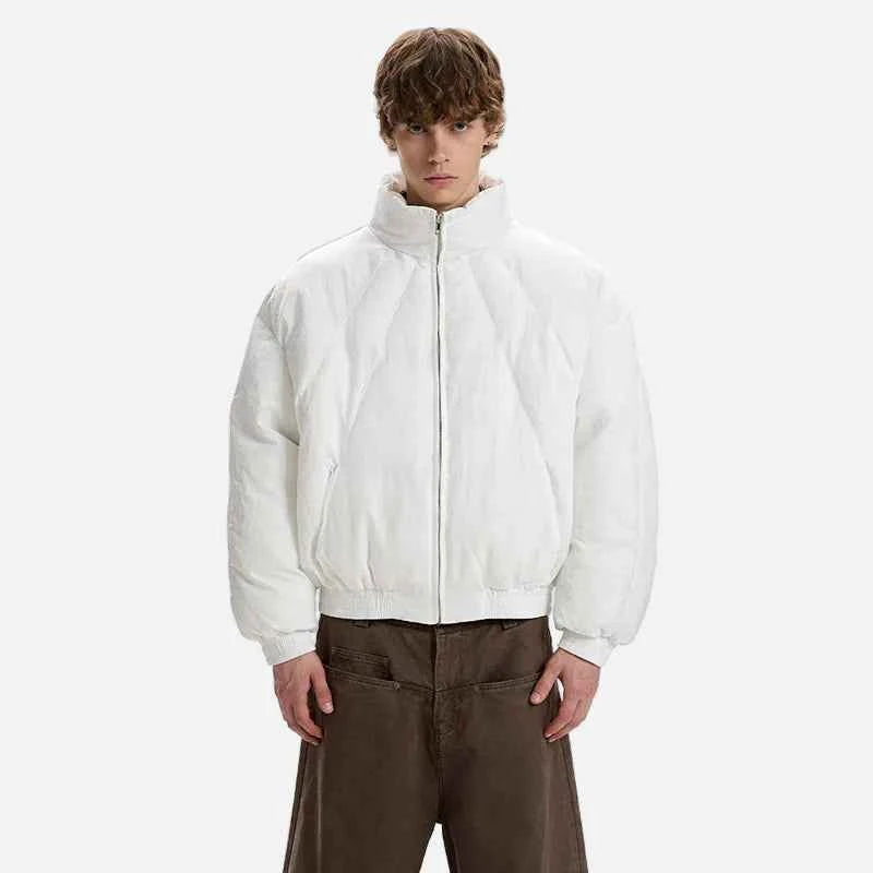 Stylish Winter Stand Neck Padded Puffer Jacket