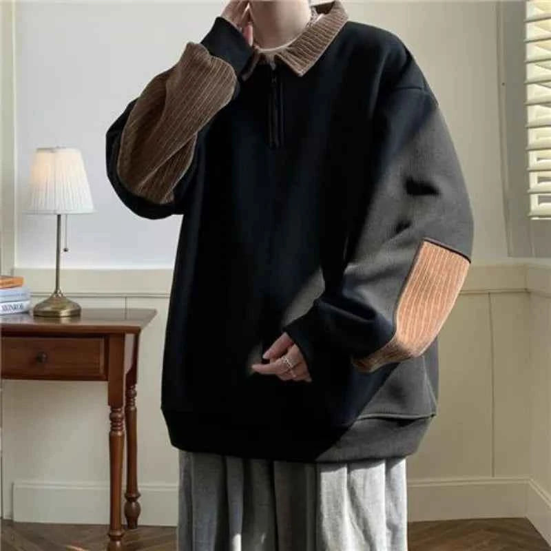 Y2K Warm Loose Half Zipper Sweatshirt