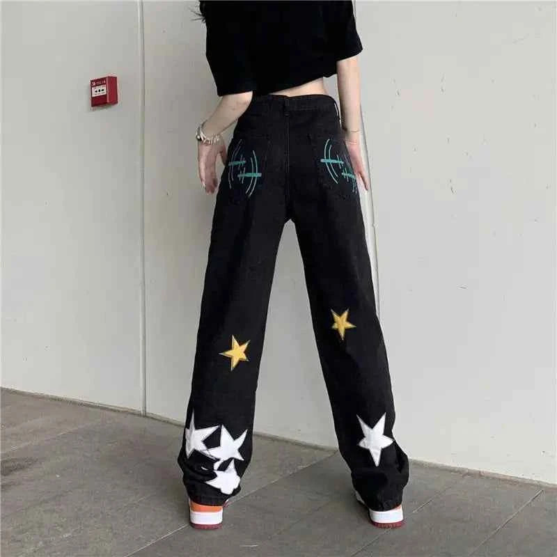 High Waist Vintage Star Hip Hop Jeans