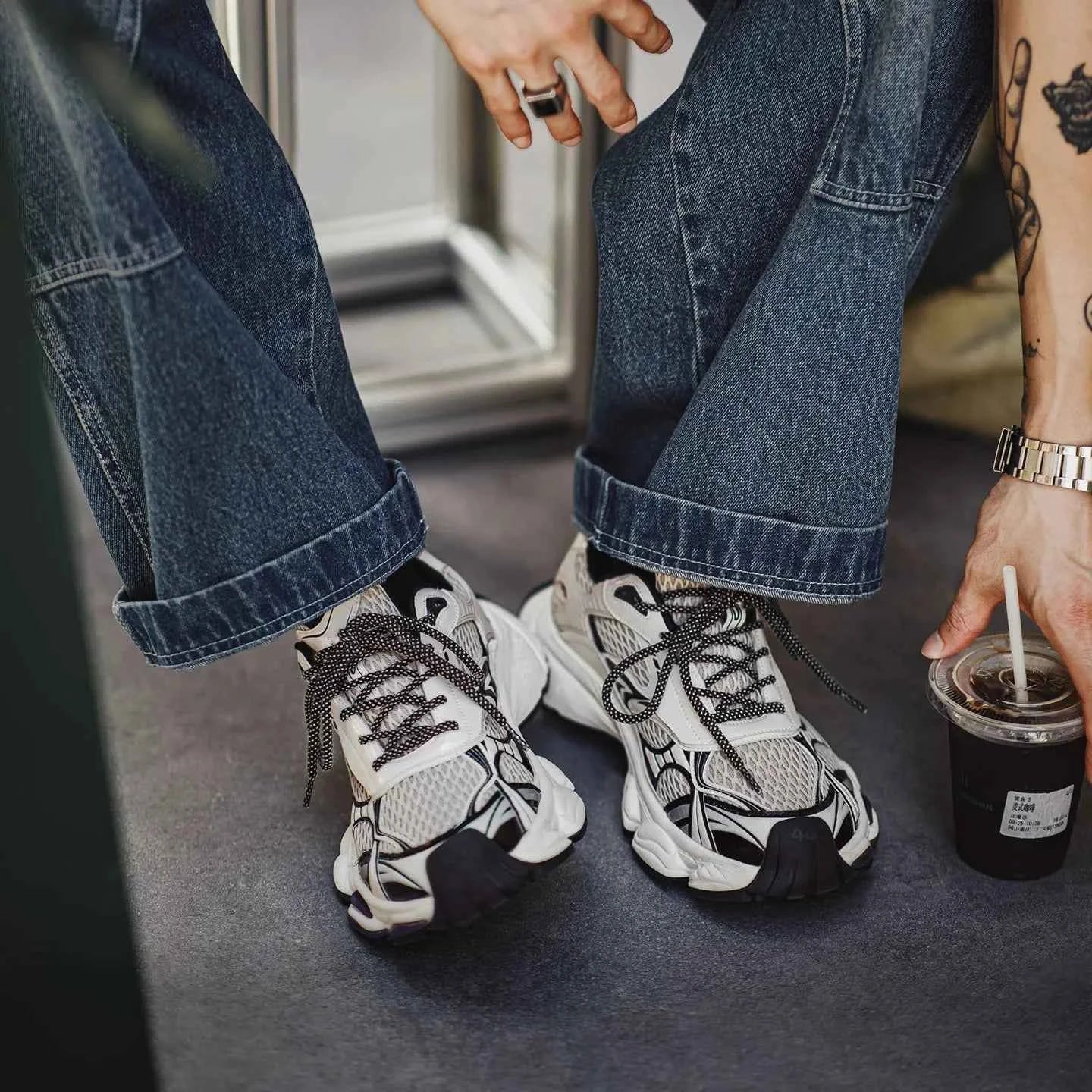 Maden Casual Mesh Splicing Platform Sneakers