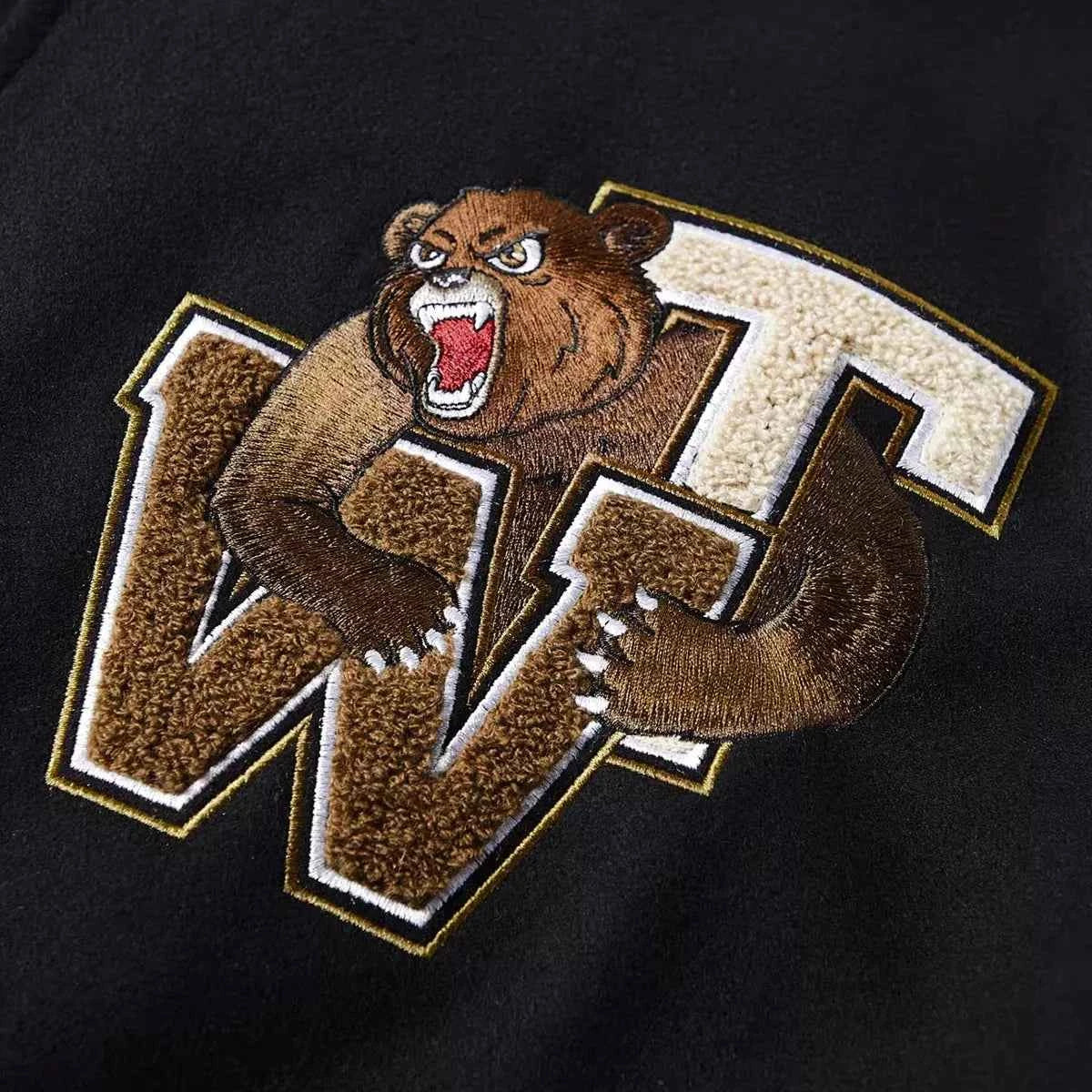 Embroidered Patchwork Woolen Baseball Varsity Jacket