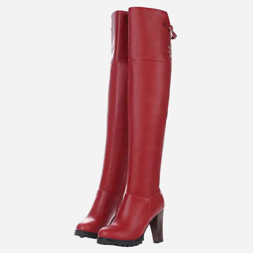 Vintage Cool Over Knee High Heels Leather Boot