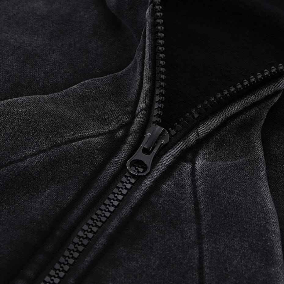 Zip Up Hoodie Black Oversized