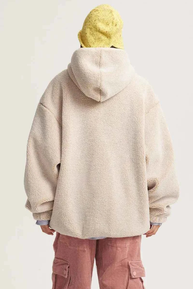 Y2K Cozy Oversized Fleece Faux Fur Hoodie