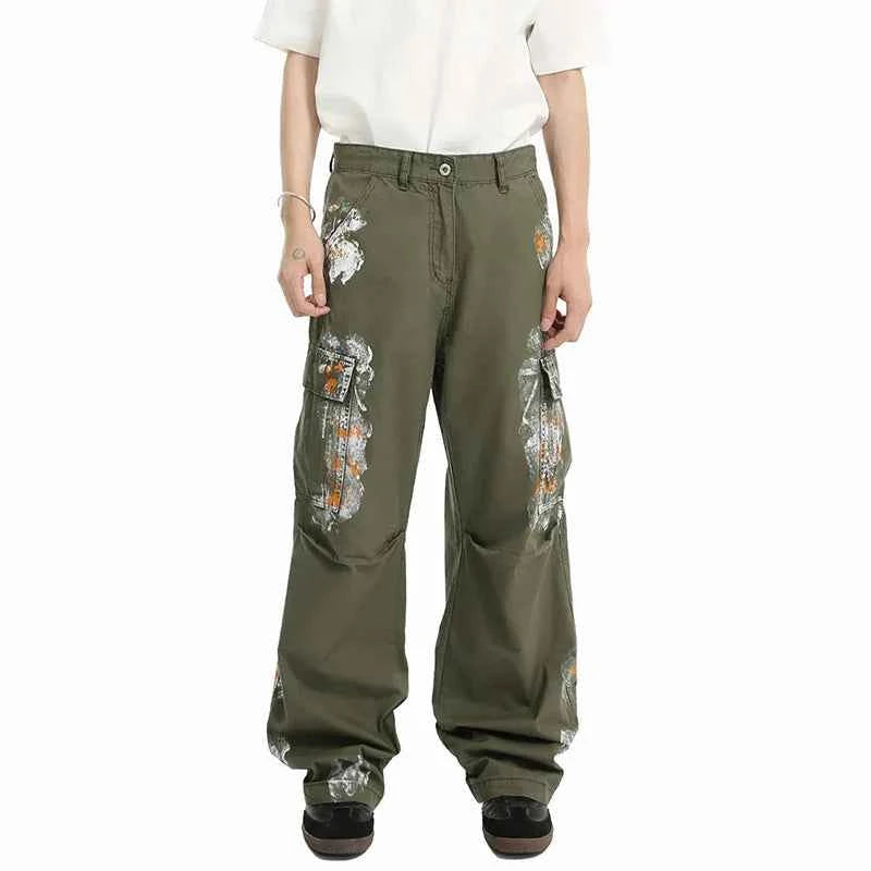 Stylish Retro New Painted Cargo Pants