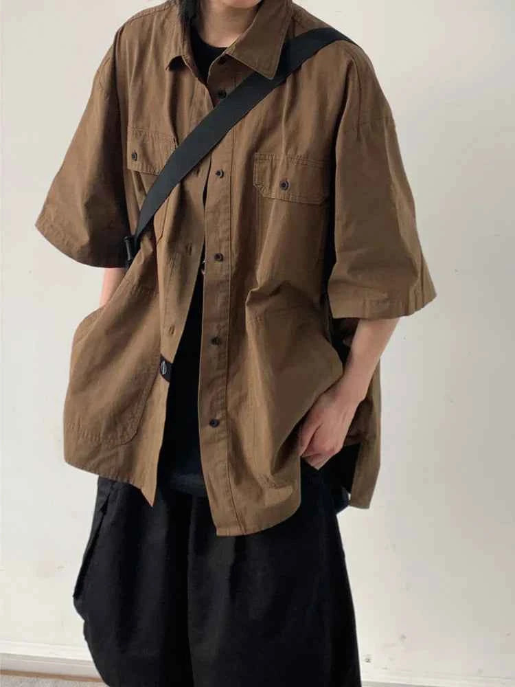 Vintage Japanese Loose Short Sleeve Shirt