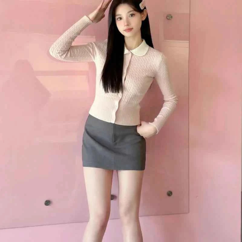 Women Vintage Autumn Elegant Knit Cardigan