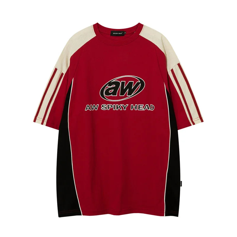 AW | Strip Racing Varsity T-Shirt - Luxuryurbanwear