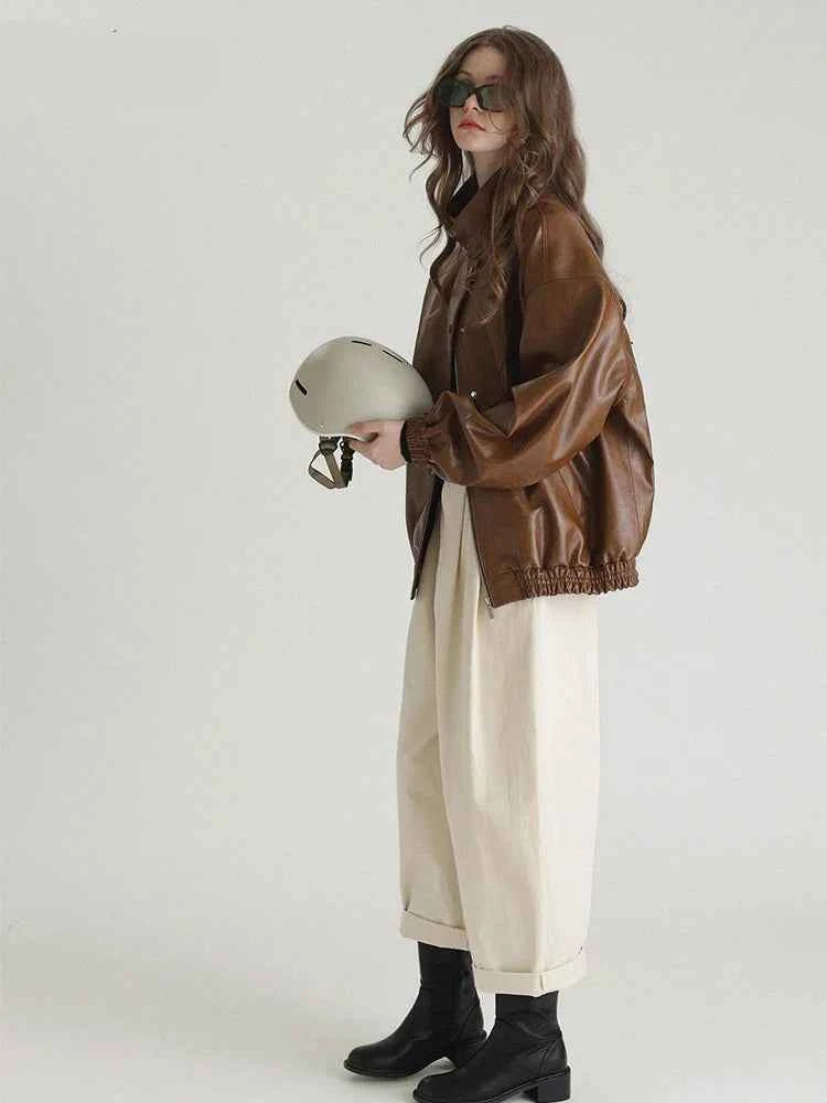 Luxury Oversized Faux Leather Jacket