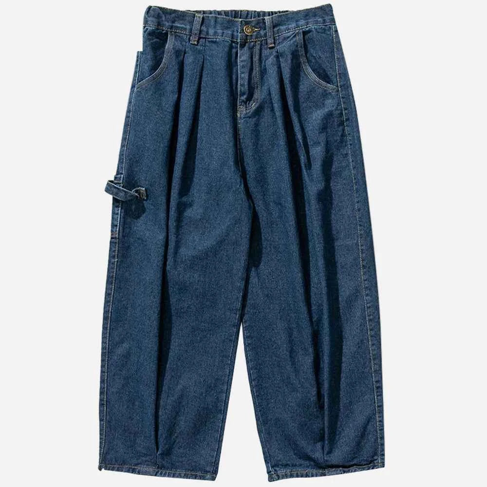 Streetwear Baggy Denim Wide Leg Cargo Jeans
