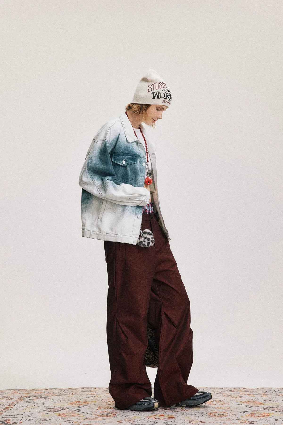 Flattering White Tie Dye Hip Hop Denim Jacket