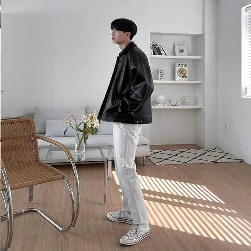 Classic High Quality Textured PU Leather Jacket