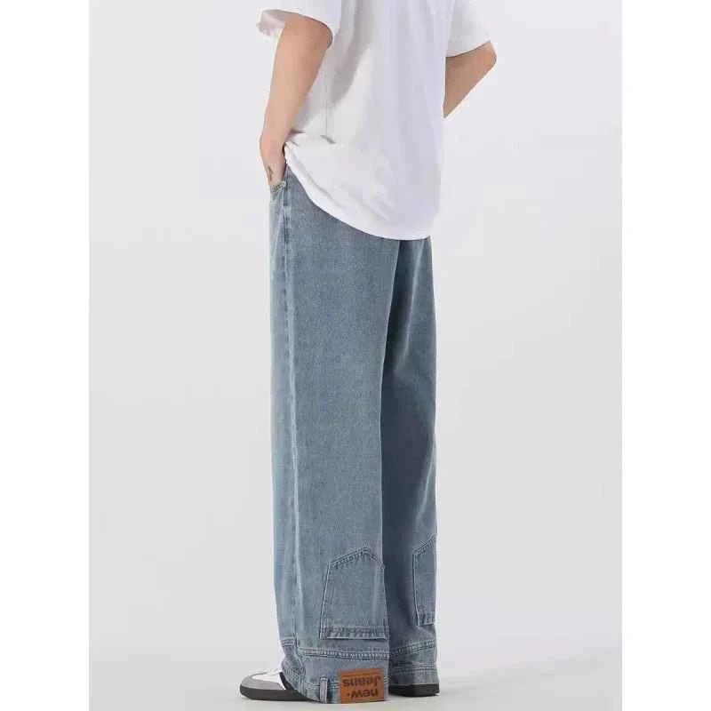 Chic Oversize Blue Wide Leg Casual Jeans