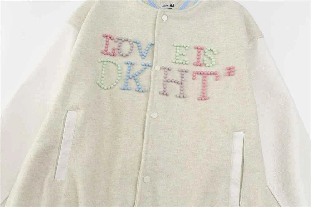 Y2K Women Patchwork Retro Baseball Varsity Jacket
