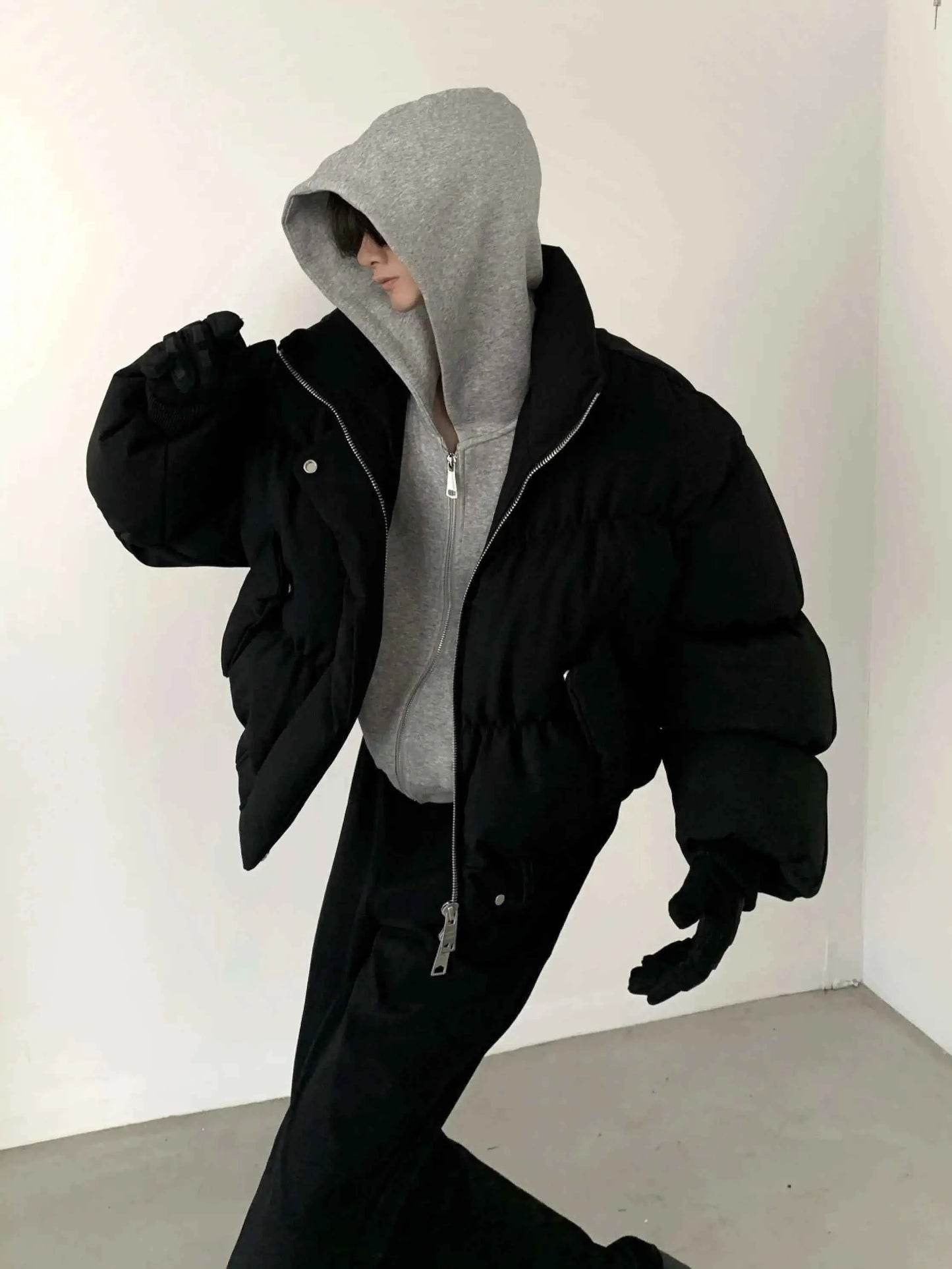 Men Retro Thickened Cotton Winter Bomber Jacket