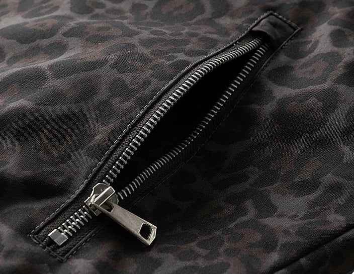 Thick Warm Leopard Print Fleece Fur Collar Jacket