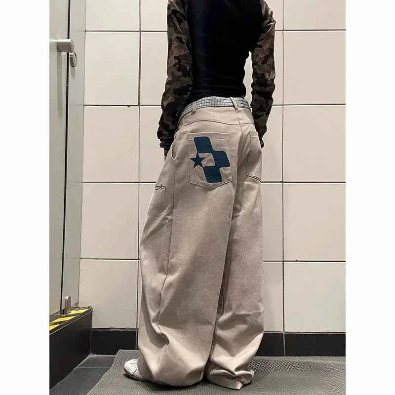 Y2K Japanese 2000s Style elastic band Wide Leg Jogger