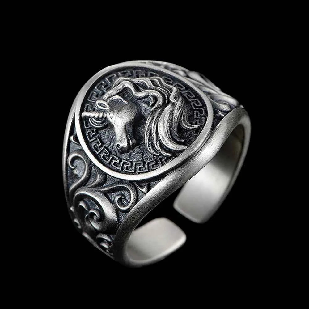 Y2K Adjustable Punk Gothic Unicorn Ring