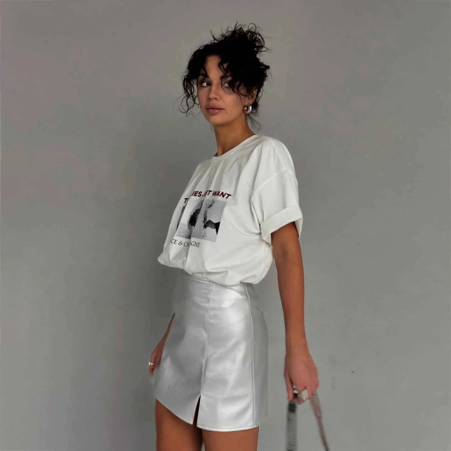Soft Touch Letter Print Graphic T-Shirt