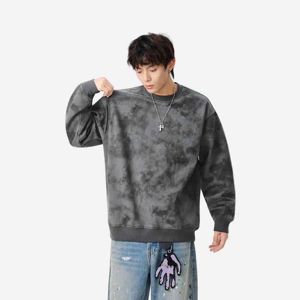 Comfortable Tiedye Crew Neck Sweatshirt