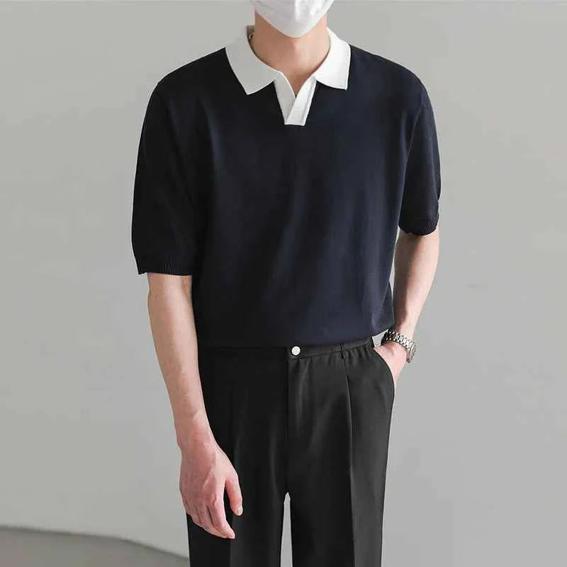 Classic Luxury Breathable V-Neck Polo T-Shirt