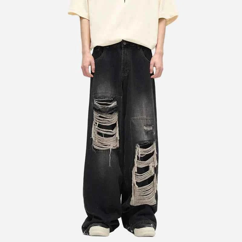 Ripped Streetwear Loose Fit Denim Jeans