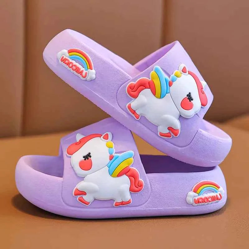 Cute Unicorn Kids Flip Flops Slippers