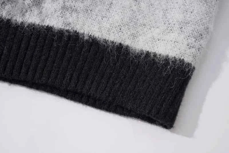 Rivet Gradient Hip Hop Knitted Sweater