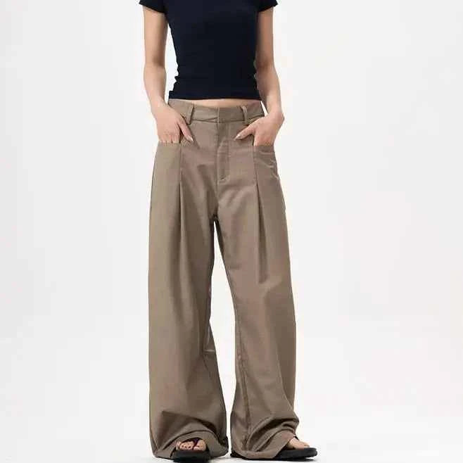 Draped Pleated Western Loose Pants