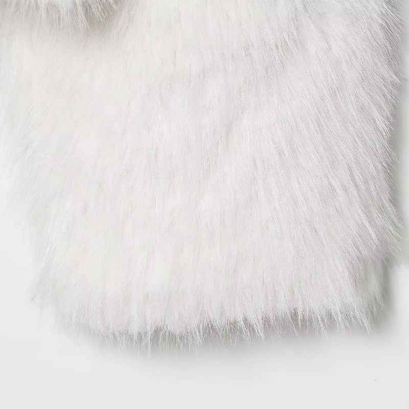 Comfortable Elegant White Faux Fur Casual Jacket