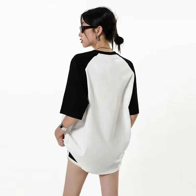 Vintage Oversized Cartoon Print Round T-Shirt