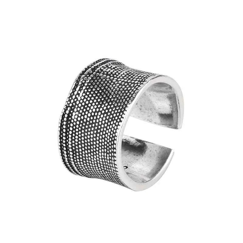 Vintage Thai Silver Tree Bark Texture Ring