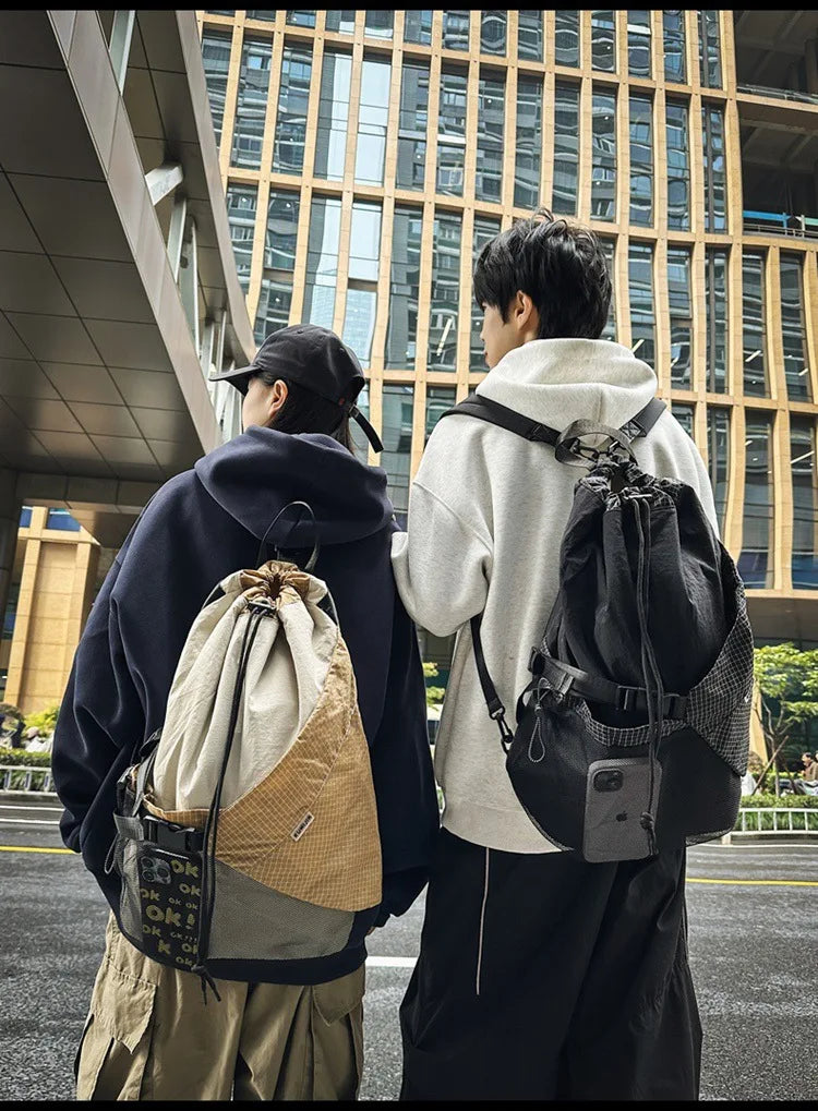 Two Tone Drawstring Backpack