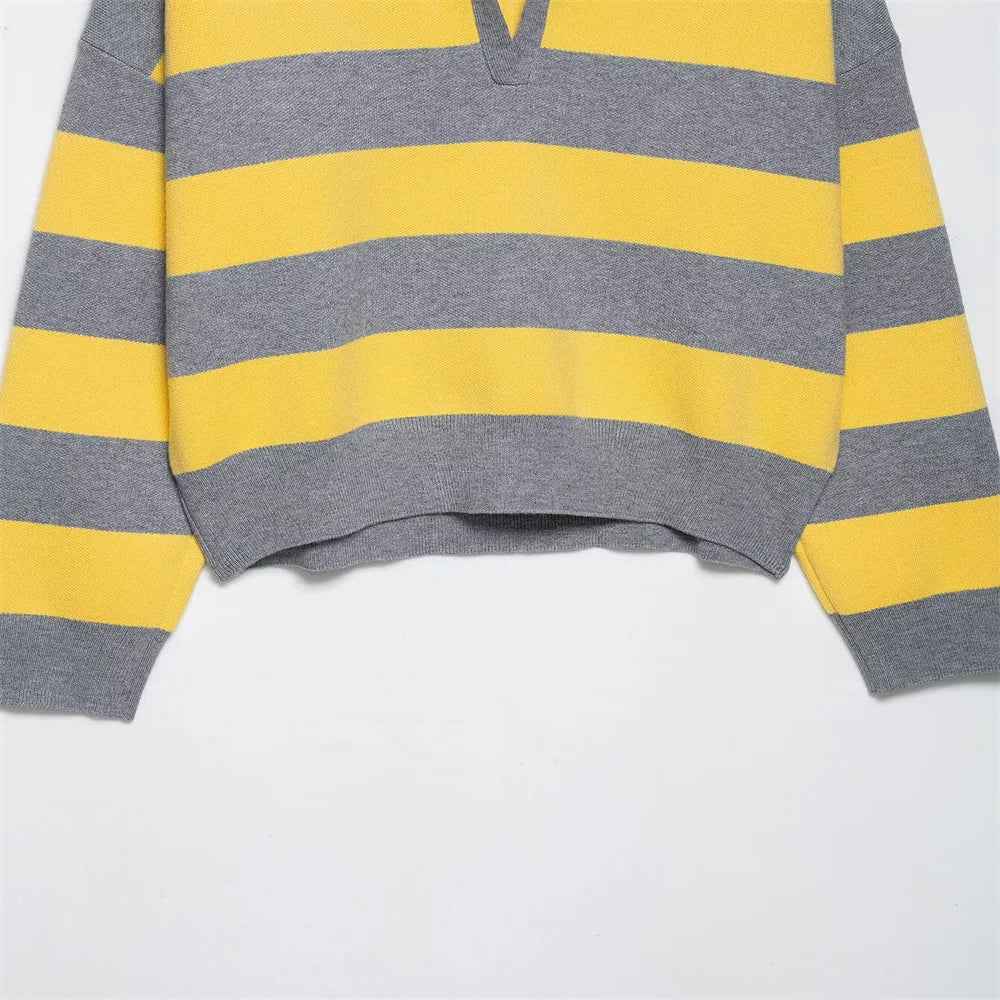 Stylish Lightweight Loose Striped Knit Sweater