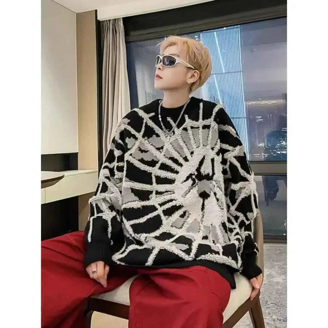 Spider Lazy Style Knitted Sweater