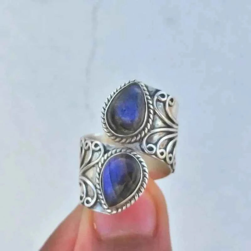 Adjustable Vintage Silver Flower Grave Ring