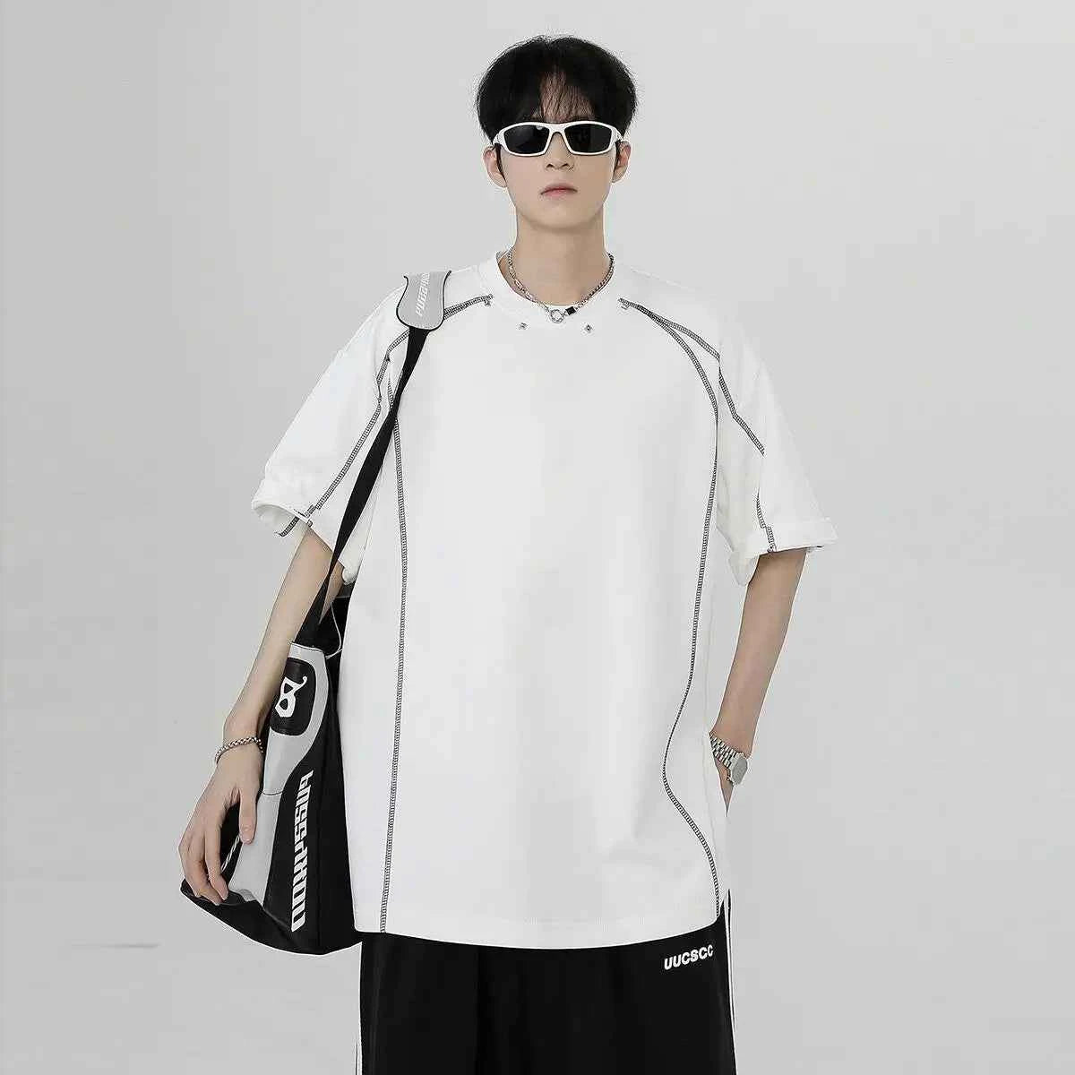 Streetwear Breathable American Black Short Sleeve T-Shirt