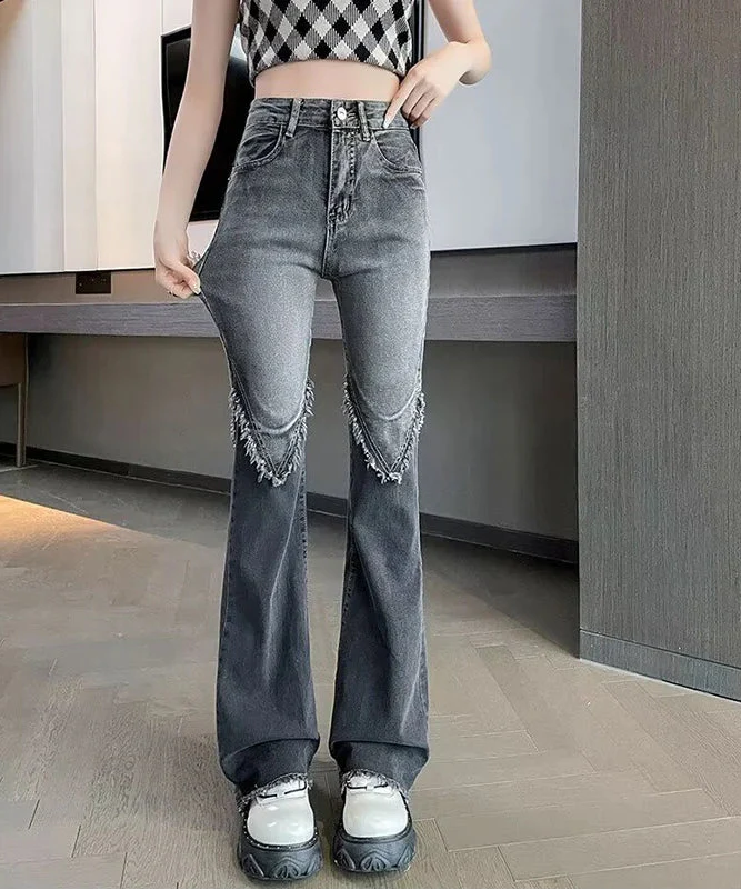 Vintage Flared Ripped High Waisted Jeans - Luxuryurbanwear
