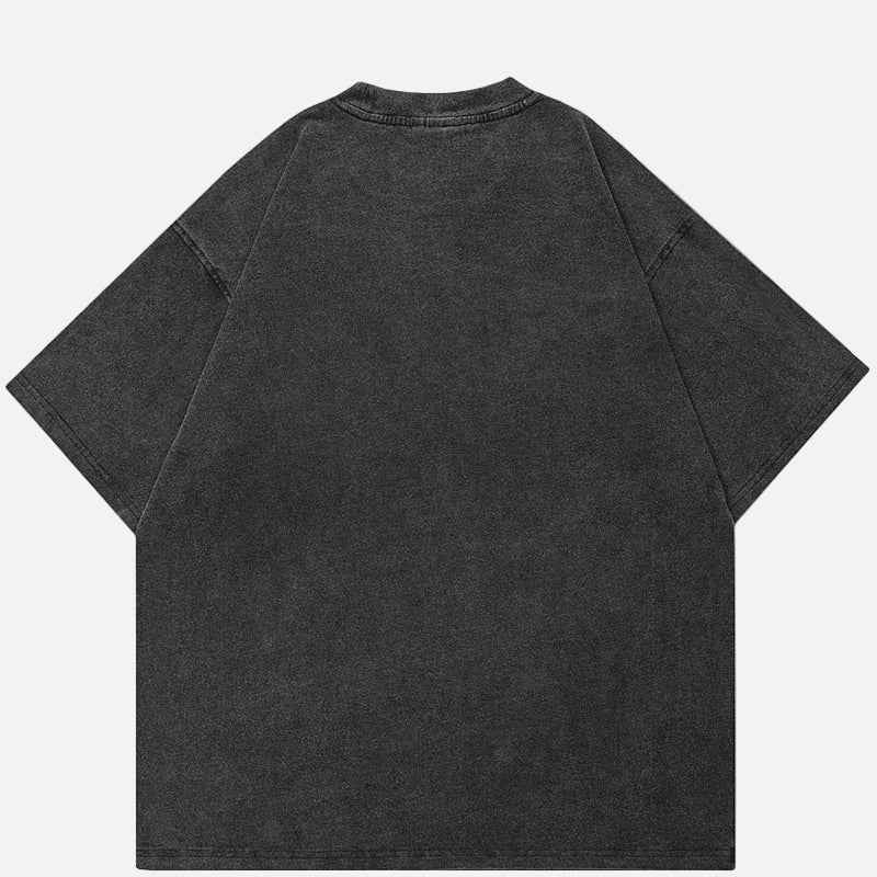 Oversized Faded Black Doberman Graphic T-Shirt