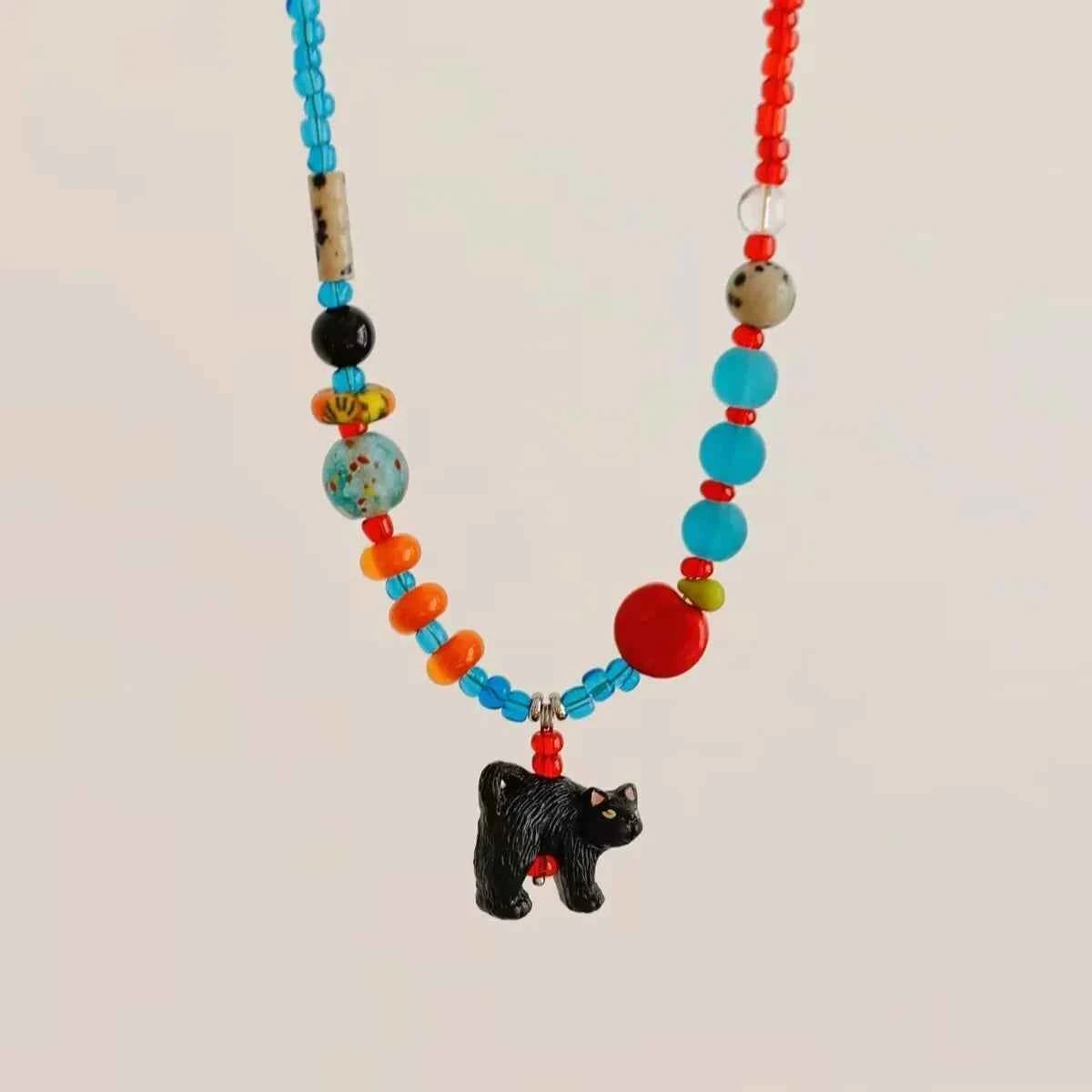 Colorful Delicate Cute Bear Pendant Choker Necklace
