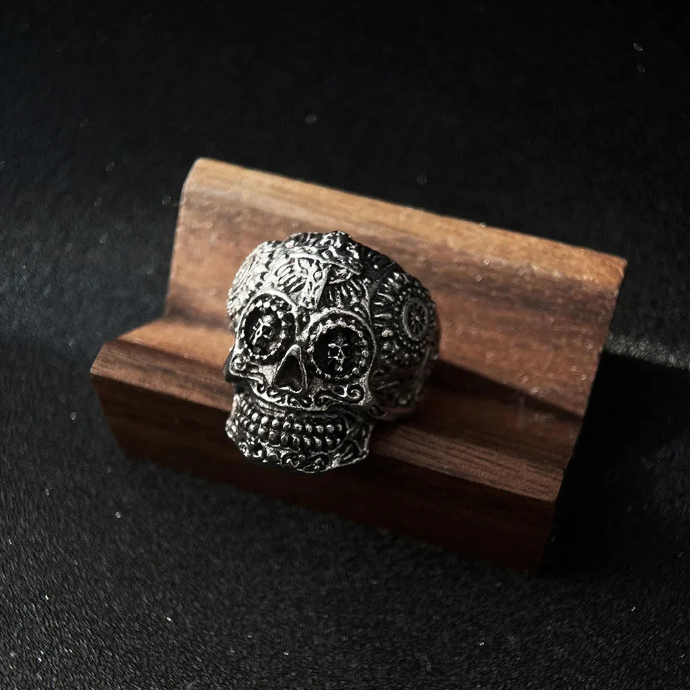 Steampunk Adjustable Open Cross Skull Ring - Luxuryurbanwear