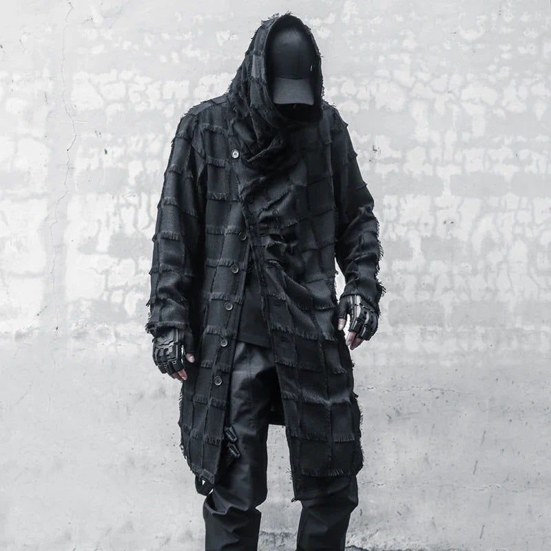 Mist Black Turtleneck Gothic Coat