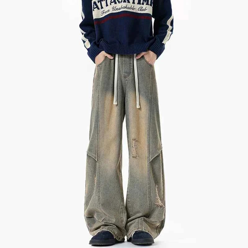 High Quality Vintage Gradient Washed Jeans