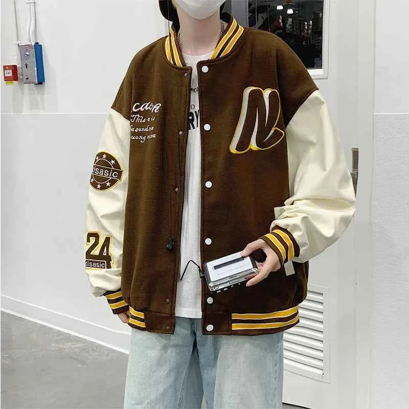 Trendy Embroidered Baseball Varsity Jacket