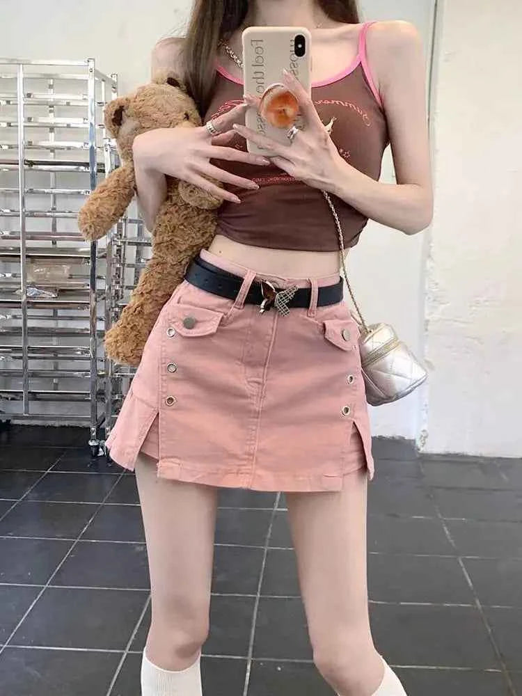 Aesthetic Y2K Pink Kawaii Mini Skirt